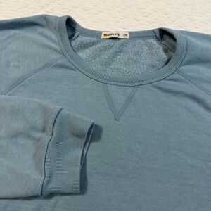 Marine Layer Crewneck Sweatshirt‎ Blue LS Raglan Pullover XXL USA Digicert Logo